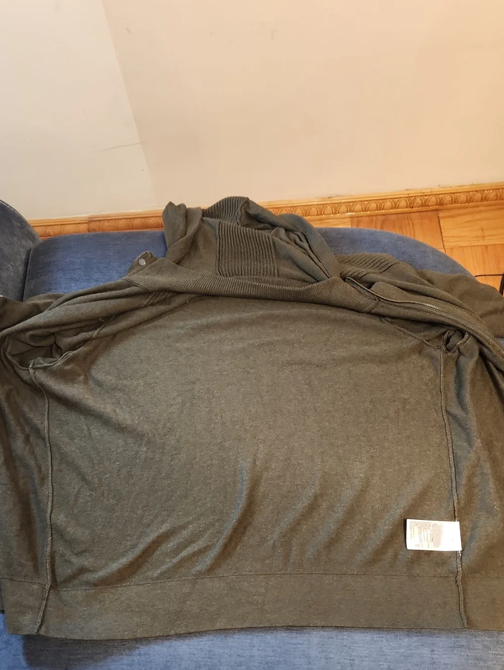 Banana Republic Olive Green Zip-Up Hooded Sweater XL Men's